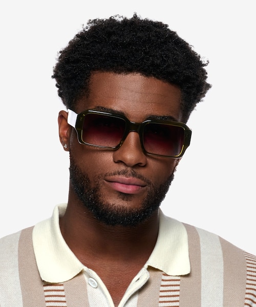 Arin Clear Green AcetateSunglass Frames for Men from EyeBuyDirect