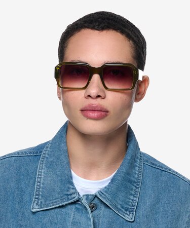 Clear Green Arin -  Acetate Sunglasses