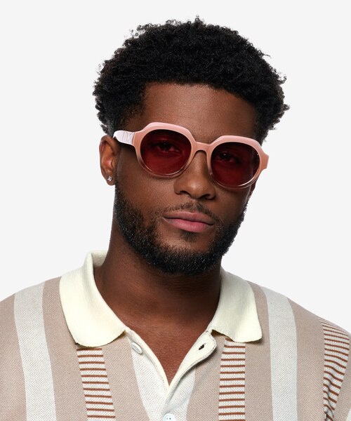 Lilly Pink White AcetateSunglass Frames for Men from EyeBuyDirect