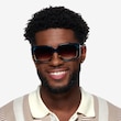 Colby Striped Blue Brown AcetateSunglass Frames for Men from EyeBuyDirect