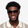 Colby Striped Blue Brown AcetateSunglass Frames for Men from EyeBuyDirect