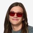 Carrie Striped Tortoise AcetateSunglass Frames for Men from EyeBuyDirect