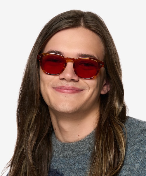 Carrie Striped Tortoise AcetateSunglass Frames for Men from EyeBuyDirect