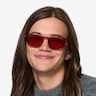 Carrie Striped Tortoise AcetateSunglass Frames for Men from EyeBuyDirect