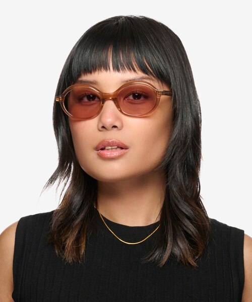 Melva Clear Brown AcetateSunglass Frames for Women from EyeBuyDirect