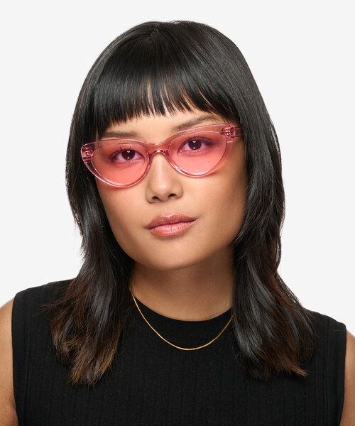 Dora Clear Pink AcetateSunglass Frames for Women from EyeBuyDirect