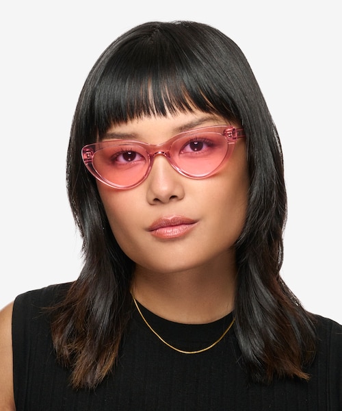 Dora Clear Pink AcetateSunglass Frames for Women from EyeBuyDirect