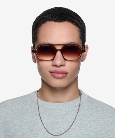 Clear Brown Ridley -  Acetate Sunglasses
