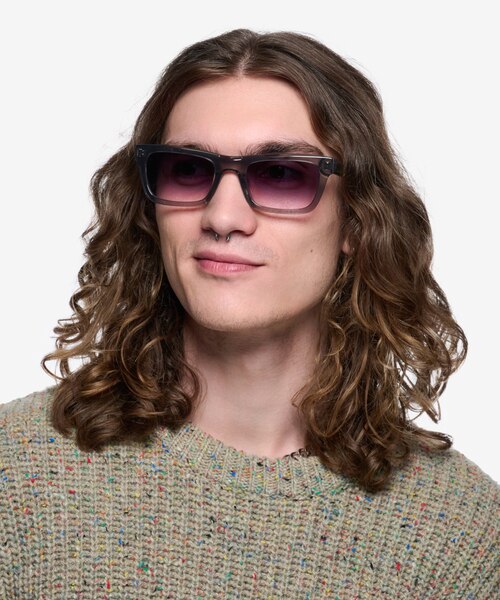 Emilio Clear Gray AcetateSunglass Frames for Men from EyeBuyDirect