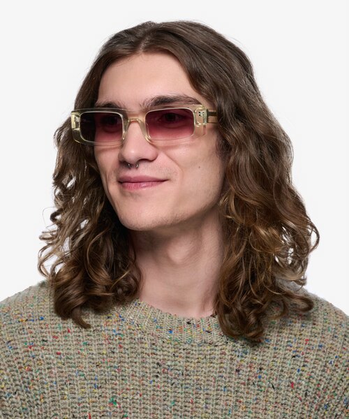 Alaric Clear Yellow AcetateSunglass Frames for Men from EyeBuyDirect