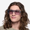 Nick Clear Matte Gray AcetateSunglass Frames for Men from EyeBuyDirect