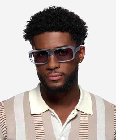 Clear Matte Gray Nick -  Acetate Sunglasses