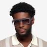 Nick Clear Matte Gray AcetateSunglass Frames for Women from EyeBuyDirect