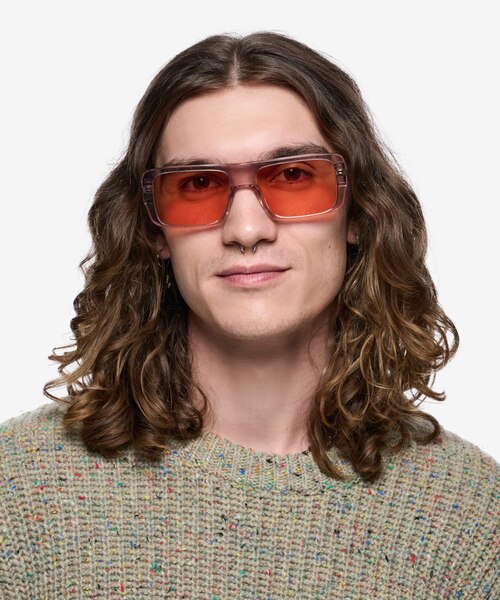 Nick Clear Brown AcetateSunglass Frames for Men from EyeBuyDirect