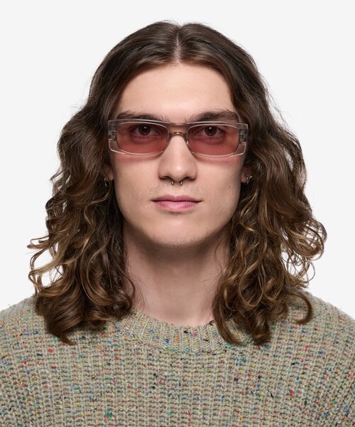 Ernest Clear Brown AcetateSunglass Frames for Men from EyeBuyDirect