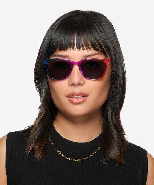 Purple Orange Rainbow Shine Bright -  Plastic Sunglasses
