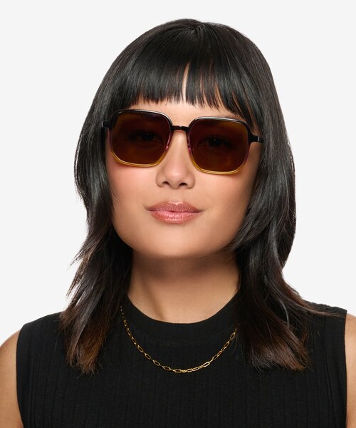 Sunlit Clear Black Purple Yellow PlasticSunglass Frames for Women from EyeBuyDirect