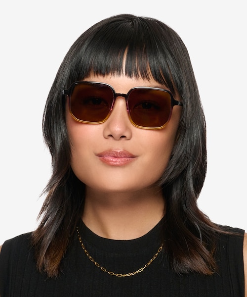 Sunlit Clear Black Purple Yellow PlasticSunglass Frames for Women from EyeBuyDirect