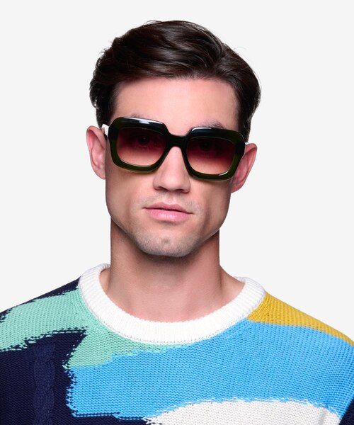 Chirico Clear Green AcetateSunglass Frames for Men from EyeBuyDirect