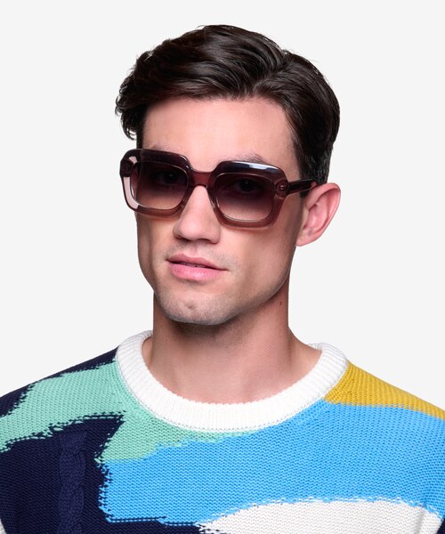 Chirico Clear Brown AcetateSunglass Frames for Men from EyeBuyDirect