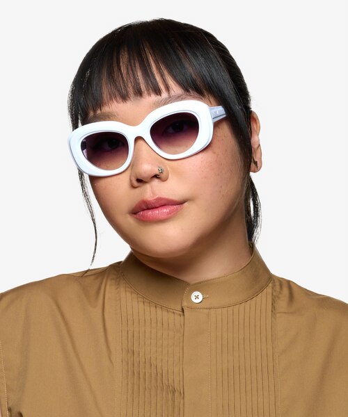 Damast Cream White AcetateSunglass Frames for Women from EyeBuyDirect
