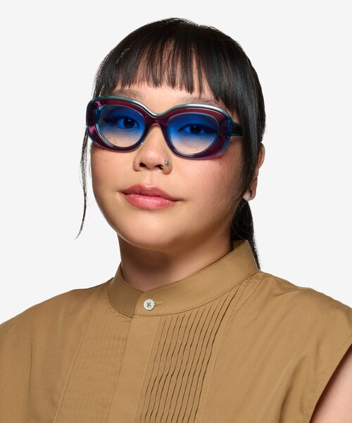 Damast Clear Purple Blue AcetateSunglass Frames for Women from EyeBuyDirect