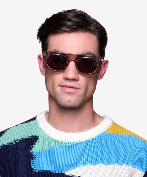 Penrose Clear Gray AcetateSunglass Frames for Men from EyeBuyDirect