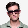 Bandit Noir AcétateSoleil de Lunette de vue pour Hommes d'EyeBuyDirect