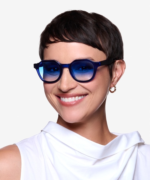 Frenzy Clear Blue AcetateSunglass Frames for Women from EyeBuyDirect