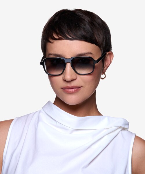 Abyss Clear Gray Black AcetateSunglass Frames for Women from EyeBuyDirect