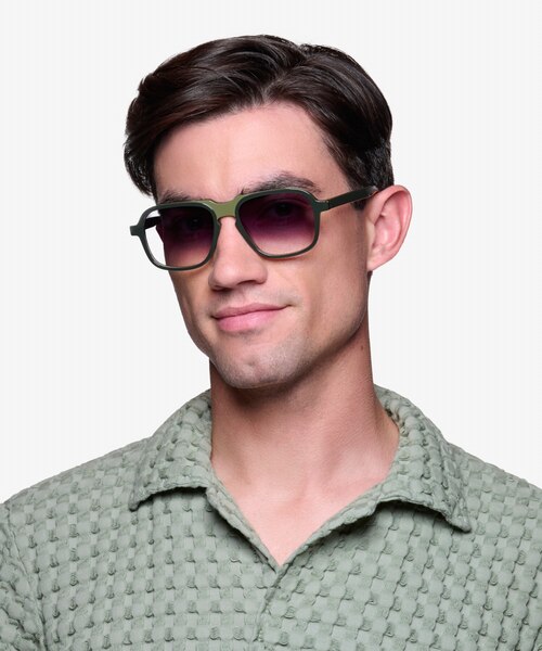 Abyss Dark Olive Green AcetateSunglass Frames for Men from EyeBuyDirect