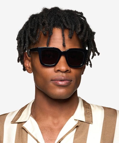 Los Angeles Black AcetateSunglass Frames for Men from EyeBuyDirect