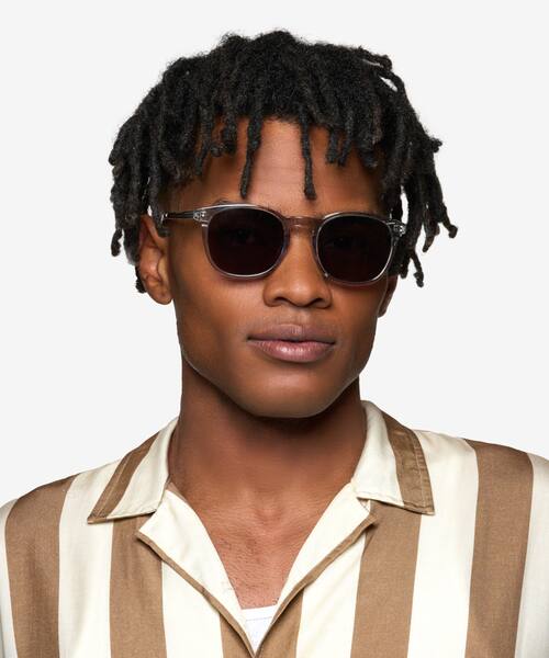 Clear Gray Academy -  Acetate Sunglasses