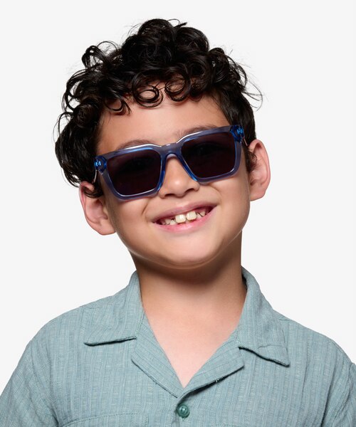 Zoink Clear Blue PlasticSunglass Frames for Men from EyeBuyDirect