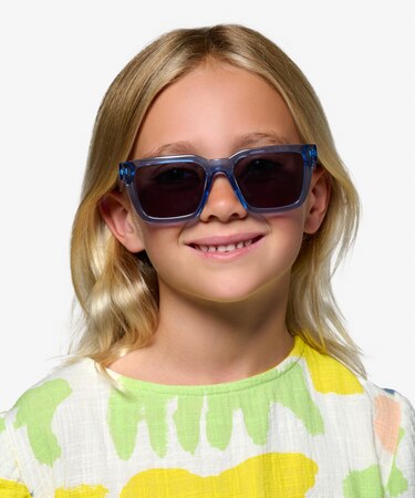 Clear Blue Zoink -  Plastic Sunglasses