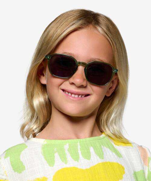 Shiny Clear Green  Malarkey -  Plastic Sunglasses