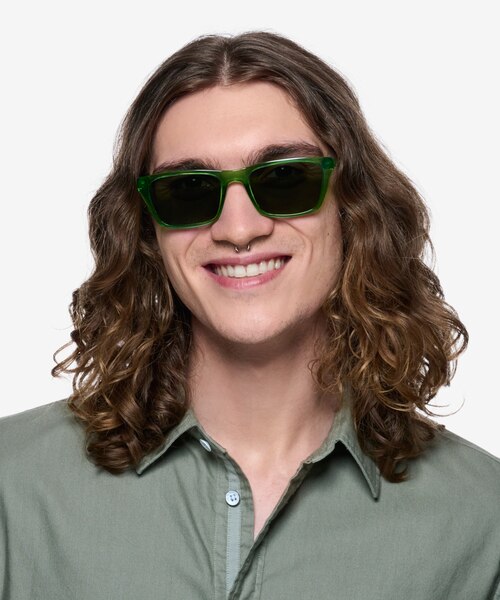 Seabreeze Clear Green PlasticSunglass Frames for Men from EyeBuyDirect