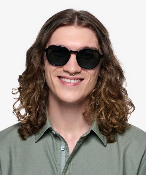 Newleaf Black PlasticSunglass Frames for Men from EyeBuyDirect