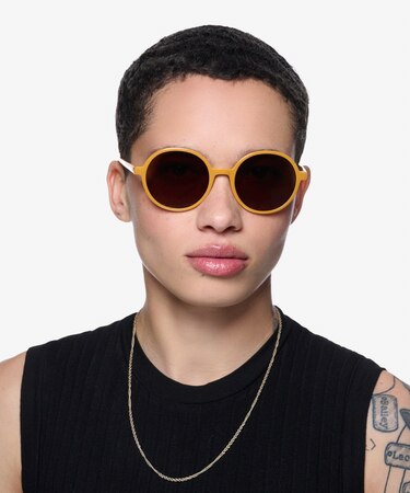 Brown Dayglow -  Plastic Sunglasses