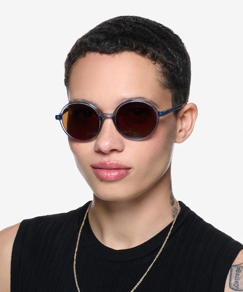 Dayglow Clear Blue PlasticSunglass Frames for Women from EyeBuyDirect