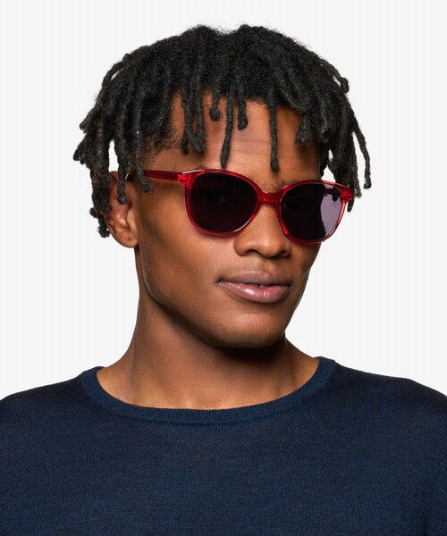 Sutton Clear Coral PlasticSunglass Frames for Men from EyeBuyDirect