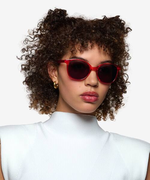 Clear Coral Sutton -  Plastic Sunglasses