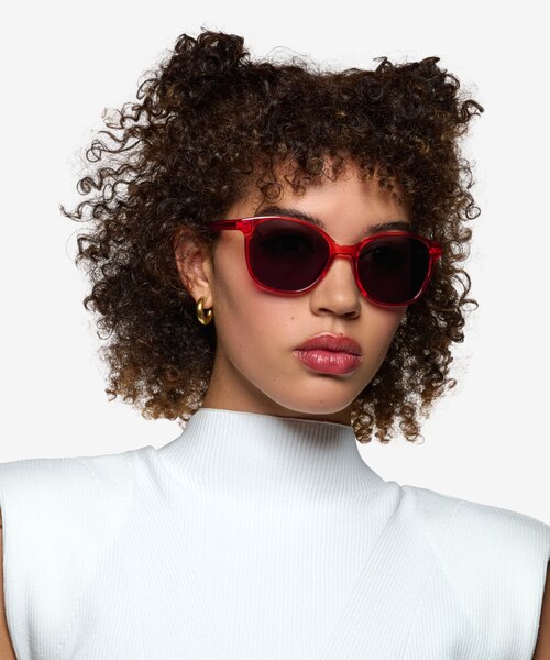 Sutton Clear Coral PlasticSunglass Frames for Women from EyeBuyDirect
