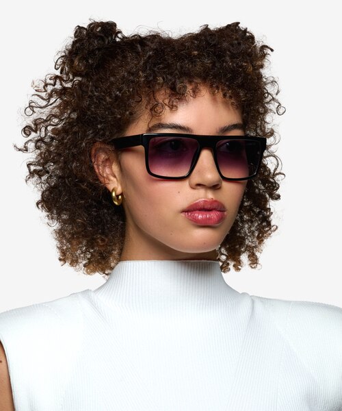 Calloway Shiny Black PlasticSunglass Frames for Women from EyeBuyDirect