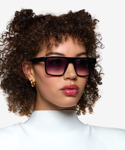 Calloway Shiny Black PlasticSunglass Frames for Women from EyeBuyDirect
