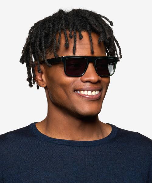 Clear Dark Green  Calloway -  Plastic Sunglasses