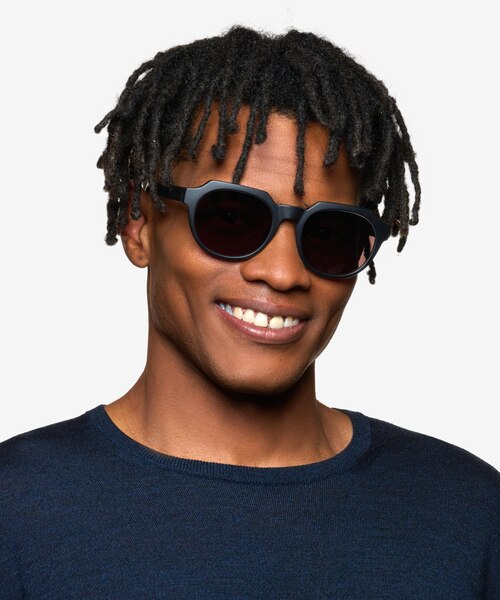 Greer Matte Black PlasticSunglass Frames for Men from EyeBuyDirect