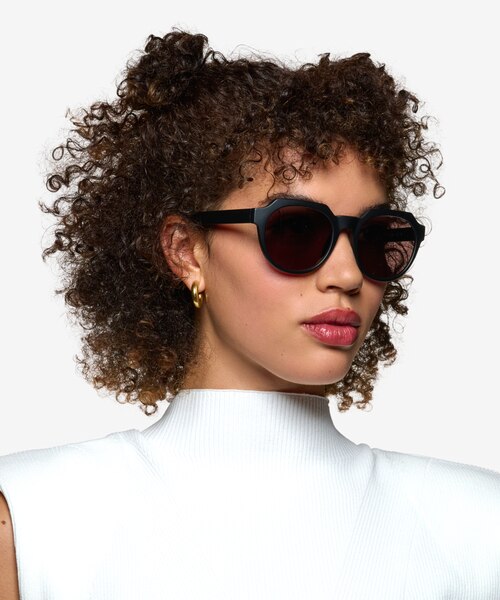 Greer Matte Black PlasticSunglass Frames for Women from EyeBuyDirect