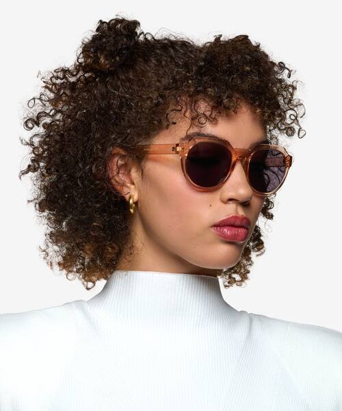 Clear Champagne Greer -  Plastique Sunglasses