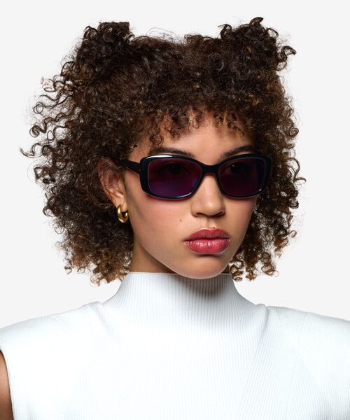 Frankie Black PlasticSunglass Frames for Women from EyeBuyDirect